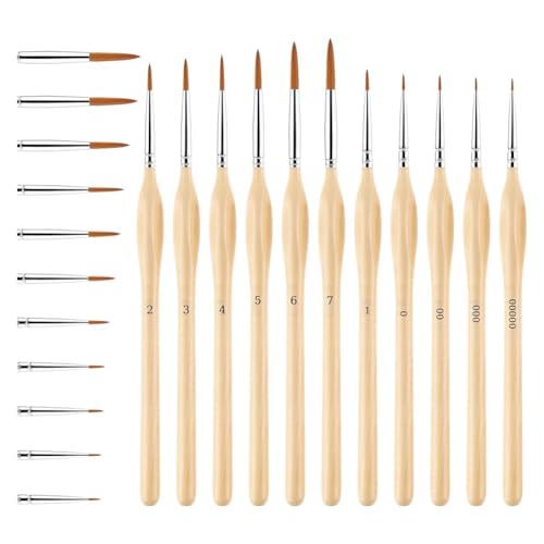 MQODLFP 11 Stück Malpinsel Detailpinsel Set feine Spitze Pinsel für Detail Mini Modell Pinsel für Handwerk von MQODLFP