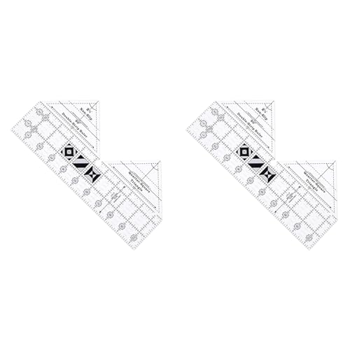 MQODLFP 2 x 90-Grad-Doppelstreifen-Quilt-Lineal, 25,4 cm Acryl-Quilt-Dreiecks-Lineale, rutschfeste Quilt-Lineale und Vorlagen MQODLFP 2 x 90-Grad-Doppelstreifen-Quilt-Lineal, 25,4 cm Acryl-Quilt-Dreiecks-Lineale, rutschfeste Quilt-Lineale und Vorlagen von MQODLFP