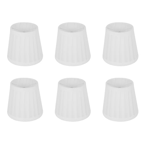 MQODLFP 6 x Vintage-Stoff-Lampenschirm für Tisch, Schreibtisch, Bett, Lampe, Halter, Kronleuchter, Weiß MQODLFP 6 x Vintage-Stoff-Lampenschirm für Tisch, Schreibtisch, Bett, Lampe, Halter, Kronleuchter, Weiß von MQODLFP