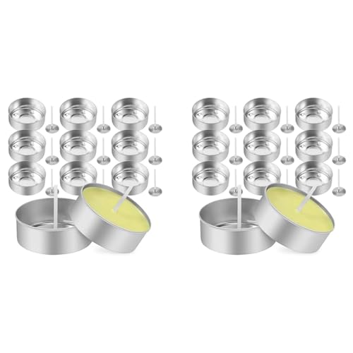 MQODLFP Aluminium-Teelichter, 300 Stück, Metall-Teelichtdosen mit 300 Kerzendochten, leere Kerzen für Kerzenliebhaber MQODLFP Aluminium-Teelichter, 300 Stück, Metall-Teelichtdosen mit 300 Kerzendochten, leere Kerzen für Kerzenliebhaber von MQODLFP
