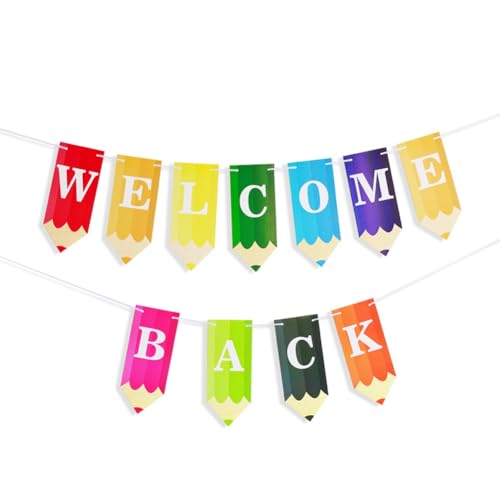 MQODLFP Bleistift-Brief-Banner Willkommen Zurück für die Eröffnungssaison, Klassenzimmer-Dekoration, Schulanfangs-Dekoration MQODLFP Bleistift-Brief-Banner Willkommen Zurück für die Eröffnungssaison, Klassenzimmer-Dekoration, Schulanfangs-Dekoration von MQODLFP