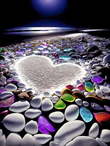 MQWDGJ 5D DIY Runde Diamond Painting Kit für Erwachsene, Cross Stitch Stickerei für Zuhause Wanddekoration 30x40cm Romantischer Sternenhimmel von MQWDGJ