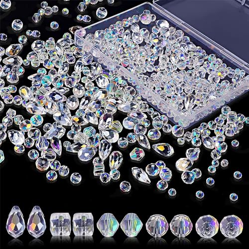 Perlen für Armbänder, 600 Stück Perlen Zum Auffädeln, 4/6/8 mm Kristall Glasperlen, Facettierte Perlen Glasperlen Glitzerperlen für Basteln Schmuckherstellung DIY Halsketten Armbänder Perlen für Armbänder, 600 Stück Perlen Zum Auffädeln, 4/6/8 mm Kristall Glasperlen, Facettierte Perlen Glasperlen Glitzerperlen für Basteln Schmuckherstellung DIY Halsketten Armbänder von MQWDGJ