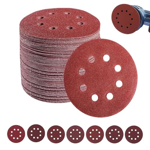Schleifpapier 125mm Klett, 70 Stück Schleifscheiben, Schleifscheiben für Exzenterschleifer Schleifblatt Set 8 Löcher Schleifblattset für Schwingschleifer Körnung 40/60/80/120/180/240/320 Schleifpapier 125mm Klett, 70 Stück Schleifscheiben, Schleifscheiben für Exzenterschleifer Schleifblatt Set 8 Löcher Schleifblattset für Schwingschleifer Körnung 40/60/80/120/180/240/320 von MQWDGJ