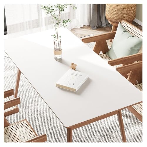 MQXDNFDC Kunstleder-Tischdecke, abwischbar, wasserdicht, öldicht, rechteckig, Vinyl-Tischdecken, hitzebeständige Schutzunterlage für Esstisch, Couchtischmatte (90 x 150 cm, schwarz) (schwarz) von MQXDNFDC