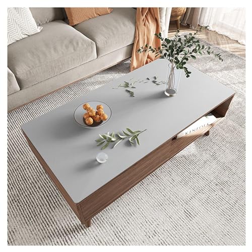 MQXDNFDC Kunstleder-Tischdecken, rechteckig, waschbar, wasserdicht und öldicht, Vinyl, wiederverwendbar, Esstischschutz, hitzebeständig, Couchtischmatte, waschbar (85 x 130 cm, Weiß) (Schwarz, 2 von MQXDNFDC