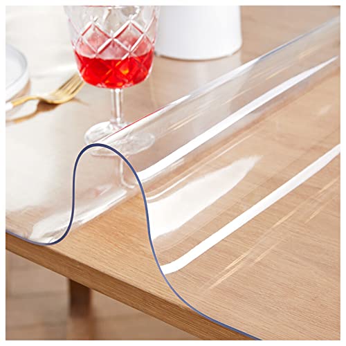 Tisch Schutzfolie Transparent Wasserdicht/Glasklar Folie aus PVC/transparente Tischdecke Tischschutz für Holztische geeignet,Dicke 1.5mm,Größe wählbar,Rechteckig,35x145cm von MQXYLF
