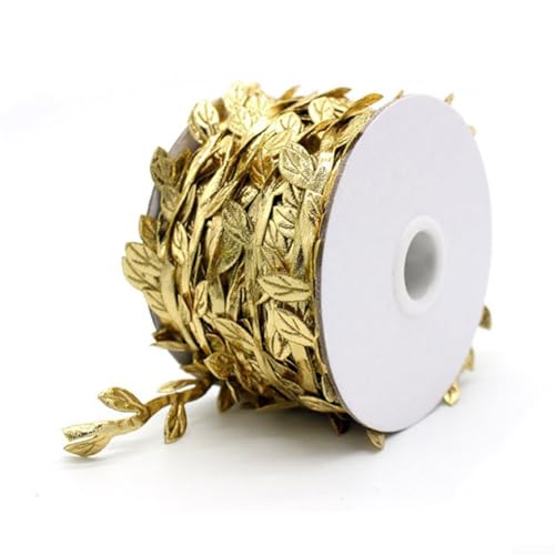 Künstliches Blattgoldband für Kranzherstellung und Weihnachtsverpackung, Hochzeitsdekoration für Bastelarbeiten, Partys und Hofdekorationen (Gold) von MR.PoorHippo