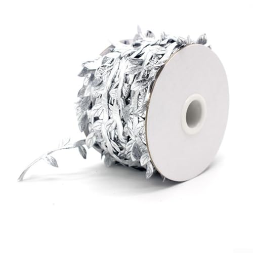 Künstliches Blattgoldband für Kranzherstellung und Weihnachtsverpackung, Hochzeitsdekoration für Bastelarbeiten, Partys und Hofdekorationen (Silber) von MR.PoorHippo