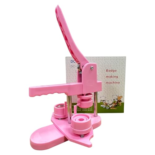 MR.R 58mm Abzeichen Knopf maschine Knopf-Hersteller Einfacher DIY Pin Maker Maschine (Rosa) von MR.R