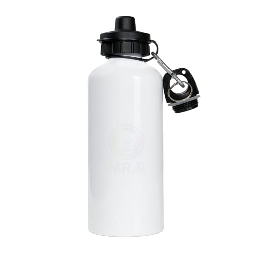 MR.R Sublimationsrohlinge, weiß, Sport-Aluminiumflasche, tragbar, mit zwei Verschlusskappen, Flasche, Tumbler, Sipper, 600 ml, für Transferdruck mit Transferpresse von MR.R
