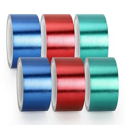 klebeband farbig, 6 Premium Sortierte Farbpakete 50mm x 8m Duct Tape, gewebeband Inklusive Blau x2 Rot x2 Grün x2, Geeignet für Reparatur, Renovierung, Leckreparatur, wasserfest/stark klebend klebeband farbig, 6 Premium Sortierte Farbpakete 50mm x 8m Duct Tape, gewebeband Inklusive Blau x2 Rot x2 Grün x2, Geeignet für Reparatur, Renovierung, Leckreparatur, wasserfest/stark klebend von MR.TIMELAG
