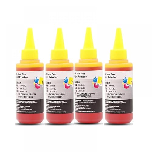 Farbstofftinte Nachfüllset, 100 ml, kompatibel mit Druckern MX722 MX922 MG6420 IX6820 MG5420 MG5422 MG5520 MG5522 (4 Gelb - 100 ml) von MRHZKE