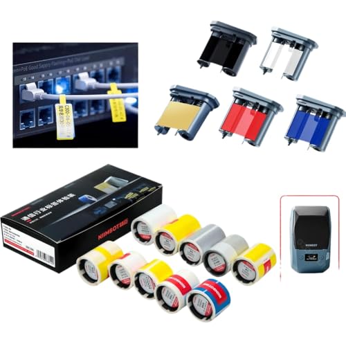 M2 kompatibles Etikettenpapier, wasserdicht, sonnenfest, kratzfest, selbstklebendes Farbband für Thermotransfer-Etikettendrucker, M2-Modell (blaues Band) von MRHZKE
