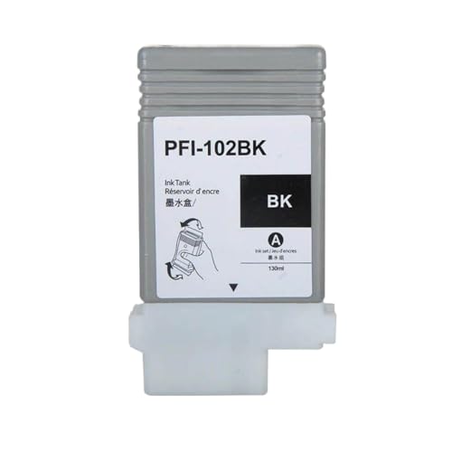 MRHZKE Pigmenttinte PFI-102 für IPF 700 500 600 510 610 710 Drucker (1 Stück, schwarz) von MRHZKE