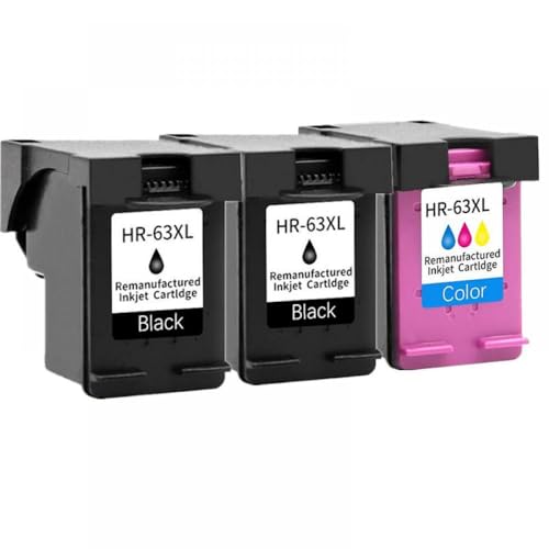 MRHZKE Tintenpatrone 63XL für Deskjet-Drucker 1110 2130 2131 2132 3630 5220 5230 5252 (2 Schwarz, 1 Farbe) von MRHZKE