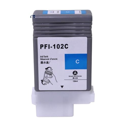 MRHZKE Tintenpatrone PFI-102 für IPF 700 500 600 510 610 710 Drucker (1 x Cyan) von MRHZKE