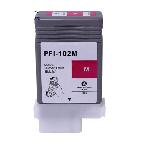 MRHZKE Tintenpatrone PFI-102 für IPF 700 500 600 510 610 710 Drucker (1 x Magenta) von MRHZKE