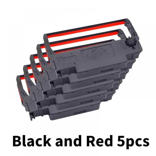 Tintenband, kompatibel mit ERC30 ERC34 ERC38, geeignet für TM-U220PD U230 U210A TM-U370 U300C M188B M188D (5 Stück, Schwarz und Rot) von MRHZKE