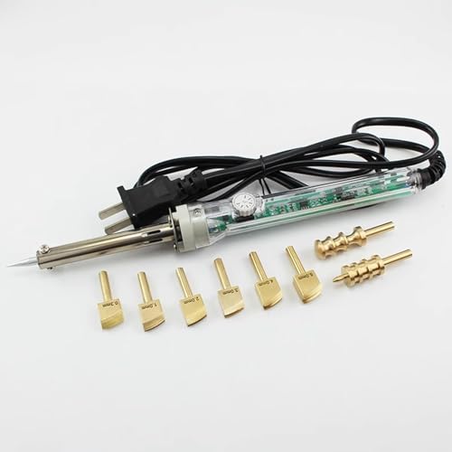 Leder-Wärmekanten-Faltmaschine, elektrisches Heizpresswerkzeug, mit 8 Messingspitzen, einstellbare Temperatur, schnelles Aufheizen, zum Polieren von Lederkanten zum Selbermachen von MRKU