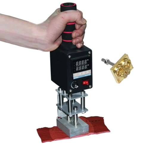 MRKU Handgehaltene Heißprägemaschine, Lederfalten mit Einstellbarer Temperatur, 0–400 °C Digitale Steuerung, 5–7 cm Heizplatte aus reinem Kupfer MRKU Handgehaltene Heißprägemaschine, Lederfalten mit Einstellbarer Temperatur, 0–400 °C Digitale Steuerung, 5–7 cm Heizplatte aus reinem Kupfer von MRKU