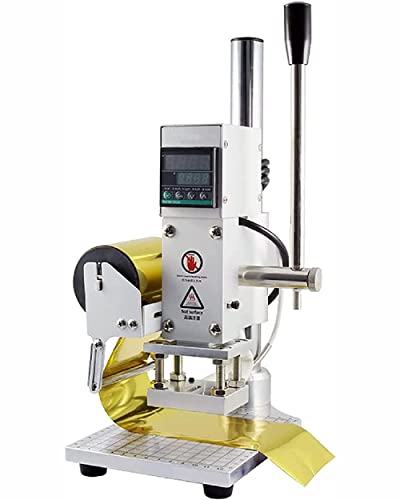 MRKU Heißfolienprägemaschine, 10 x 13 cm, digitales Prägegerät mit Temperaturregelung, Papierhalter und Positionierungsschieber für PVC, Leder, PU und Papier MRKU Heißfolienprägemaschine, 10 x 13 cm, digitales Prägegerät mit Temperaturregelung, Papierhalter und Positionierungsschieber für PVC, Leder, PU und Papier von MRKU