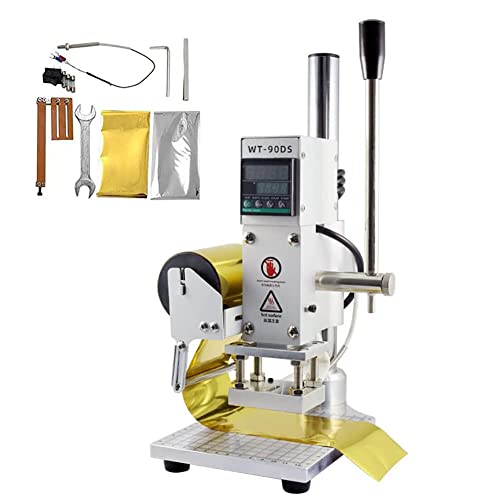 MRKU Heißfolienprägemaschine, Dual-Use-Lederprägung, Bronzieren mit Digitalanzeige, manuelle Holzpapier-PVC-Kartenpresse, Prägemaschine, Grundplatte in Originalgröße für PVC Pu, 10 x 13 cm MRKU Heißfolienprägemaschine, Dual-Use-Lederprägung, Bronzieren mit Digitalanzeige, manuelle Holzpapier-PVC-Kartenpresse, Prägemaschine, Grundplatte in Originalgröße für PVC Pu, 10 x 13 cm von MRKU