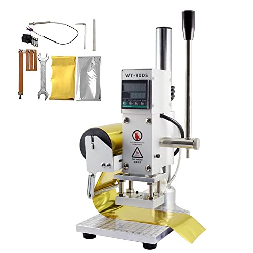 MRKU Heißfolienprägemaschine, Dual-Use-Lederprägung, Bronzieren mit Digitalanzeige, manuelle Holzpapier-PVC-Kartenpresse, Prägemaschine, Grundplatte in Originalgröße für PVC-Pu MRKU Heißfolienprägemaschine, Dual-Use-Lederprägung, Bronzieren mit Digitalanzeige, manuelle Holzpapier-PVC-Kartenpresse, Prägemaschine, Grundplatte in Originalgröße für PVC-Pu von MRKU