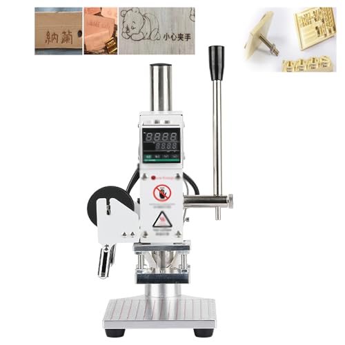 MRKU Kleine manuelle Prägemaschine, Digitale Heißprägehalterung, Temperatureinstellung: 45–300 °C/Heizplattengröße: 5 x 7 cm, für Leder/Holz MRKU Kleine manuelle Prägemaschine, Digitale Heißprägehalterung, Temperatureinstellung: 45–300 °C/Heizplattengröße: 5 x 7 cm, für Leder/Holz von MRKU
