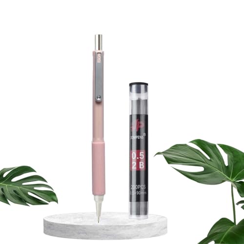 Druckbleistift-Set, weicher Griff mit oberem Radiergummi, langlebig und großes Fassungsvermögen, 200 Stück pro Box, Ersatzminen, geeignet für Malerei, Skizzieren und Schreiben, Minen (0,5 mm, Rosa), 2 Druckbleistift-Set, weicher Griff mit oberem Radiergummi, langlebig und großes Fassungsvermögen, 200 Stück pro Box, Ersatzminen, geeignet für Malerei, Skizzieren und Schreiben, Minen (0,5 mm, Rosa), 2 von MROOFUL