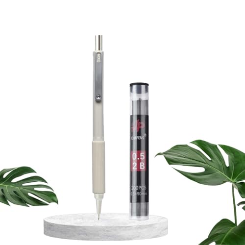 Druckbleistift-Set, weicher Griff mit oberem Radiergummi, langlebig und großes Fassungsvermögen, 200 Stück pro Box, Ersatzminen, geeignet für Malerei, Skizzieren und Schreiben, Minen (0,5 mm, weiß), 2 Druckbleistift-Set, weicher Griff mit oberem Radiergummi, langlebig und großes Fassungsvermögen, 200 Stück pro Box, Ersatzminen, geeignet für Malerei, Skizzieren und Schreiben, Minen (0,5 mm, weiß), 2 von MROOFUL
