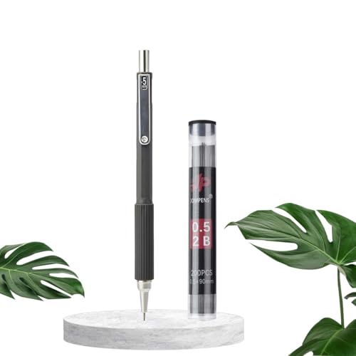 Druckbleistift-Set, weicher Griff mit oberem Radiergummi, langlebig und großes Fassungsvermögen, 200 Stück pro Box, Ersatzminen, geeignet für Malerei, Skizzieren und Schreiben, Minen (0,5 mm, schwarz Druckbleistift-Set, weicher Griff mit oberem Radiergummi, langlebig und großes Fassungsvermögen, 200 Stück pro Box, Ersatzminen, geeignet für Malerei, Skizzieren und Schreiben, Minen (0,5 mm, schwarz von MROOFUL