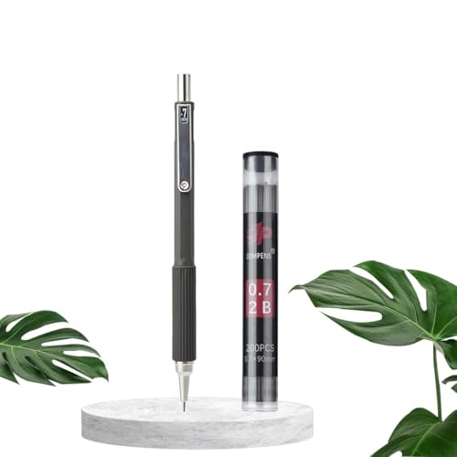 Druckbleistift-Set, weicher Griff mit oberem Radiergummi, langlebig und großes Fassungsvermögen, 200 Stück pro Box, Ersatzminen, geeignet für Malerei, Skizzieren und Schreiben, Minen (0,7 mm, schwarz Druckbleistift-Set, weicher Griff mit oberem Radiergummi, langlebig und großes Fassungsvermögen, 200 Stück pro Box, Ersatzminen, geeignet für Malerei, Skizzieren und Schreiben, Minen (0,7 mm, schwarz von MROOFUL