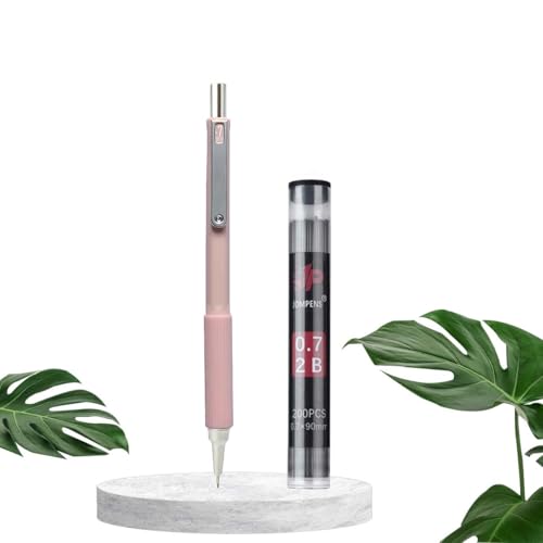 Druckbleistift-Set, weicher Griff mit oberem Radiergummi, langlebig und großes Fassungsvermögen, 200 Stück pro Box, Ersatzminen, geeignet für Malerei, Skizzieren und Schreiben, Minen (0,7 mm, Rosa), 2 Druckbleistift-Set, weicher Griff mit oberem Radiergummi, langlebig und großes Fassungsvermögen, 200 Stück pro Box, Ersatzminen, geeignet für Malerei, Skizzieren und Schreiben, Minen (0,7 mm, Rosa), 2 von MROOFUL