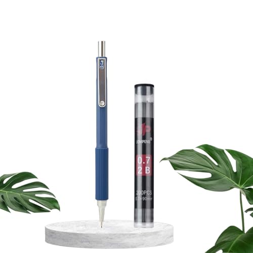 Druckbleistift-Set, weicher Griff mit oberem Radiergummi, langlebig und großes Fassungsvermögen, 200 Stück pro Box, Ersatzminen, geeignet für Malerei, Skizzieren und Schreiben, Minen (0,7 mm, blau), 2 Druckbleistift-Set, weicher Griff mit oberem Radiergummi, langlebig und großes Fassungsvermögen, 200 Stück pro Box, Ersatzminen, geeignet für Malerei, Skizzieren und Schreiben, Minen (0,7 mm, blau), 2 von MROOFUL