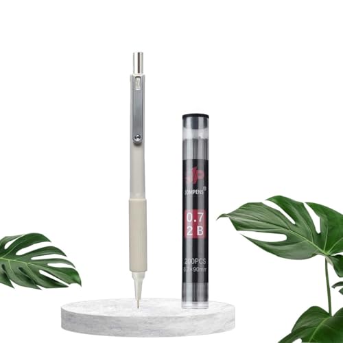 Druckbleistift-Set, weicher Griff mit oberem Radiergummi, langlebig und großes Fassungsvermögen, 200 Stück pro Box, Ersatzminen, geeignet für Malerei, Skizzieren und Schreiben, Minen (0,7 mm, Weiß), 2 Druckbleistift-Set, weicher Griff mit oberem Radiergummi, langlebig und großes Fassungsvermögen, 200 Stück pro Box, Ersatzminen, geeignet für Malerei, Skizzieren und Schreiben, Minen (0,7 mm, Weiß), 2 von MROOFUL