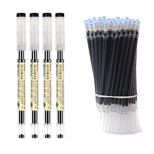 Gel-Tinte, 0,35 mm, extrafeiner Kugelschreiber, schwarz, blau, rot, 4 Stück, 50 Stück, Tintenroller, schnelltrocknend, Schwarz von MROOFUL