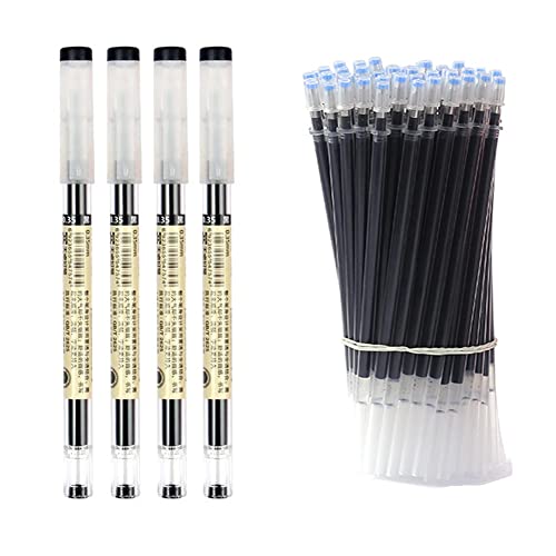 Gel-Tinte, 0,35 mm, extrafeiner Kugelschreiber, schwarz, blau, rot, 4 Stück, 50 Stück, Tintenroller, schnelltrocknend, Schwarz Gel-Tinte, 0,35 mm, extrafeiner Kugelschreiber, schwarz, blau, rot, 4 Stück, 50 Stück, Tintenroller, schnelltrocknend, Schwarz von MROOFUL