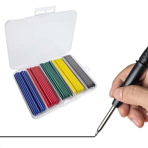 MROOFUL 200 Stück blaue, rote, grüne, gelbe, schwarze Holzbearbeitungsminen, Tischlerbleistift-Ersatzkern, große Kapazität 2,8 mm, lange Nase, tiefes Loch, Druckbleistiftmarker, Ersatzminen MROOFUL 200 Stück blaue, rote, grüne, gelbe, schwarze Holzbearbeitungsminen, Tischlerbleistift-Ersatzkern, große Kapazität 2,8 mm, lange Nase, tiefes Loch, Druckbleistiftmarker, Ersatzminen von MROOFUL