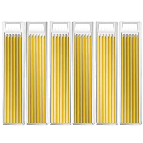 MROOFUL Bleistiftminen, 2,8 mm Tischlerbleistiftminen, solides tiefes Loch, mechanische Konstruktion, Bleistiftminen zum Markieren und Zeichnen, 36 Stück (gelbes Set) von MROOFUL