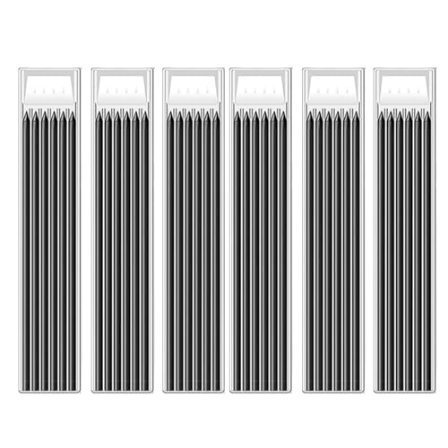 MROOFUL Bleistiftminen, 2,8 mm Tischlerbleistiftminen, solides tiefes Loch, mechanische Konstruktion, Bleistiftminen zum Markieren und Zeichnen, 36 Stück (schwarzes Set) von MROOFUL