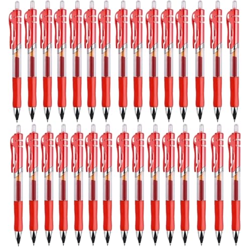 MROOFUL Creative Press K35 Kugelschreiber-Set, große Kapazität, 0,5 mm Gelschreiber, mehrfarbiger Kugelschreiber, Schreibwaren und Bürobedarf, feine Schreibwerkzeuge (rotes Set) von MROOFUL