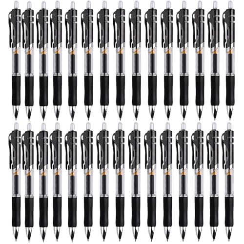 MROOFUL Creative Press K35 Kugelschreiber-Set, große Kapazität, 0,5 mm Gelschreiber, mehrfarbiger Kugelschreiber, Schreibwaren und Bürobedarf, feine Schreibwerkzeuge (schwarzes Set) von MROOFUL