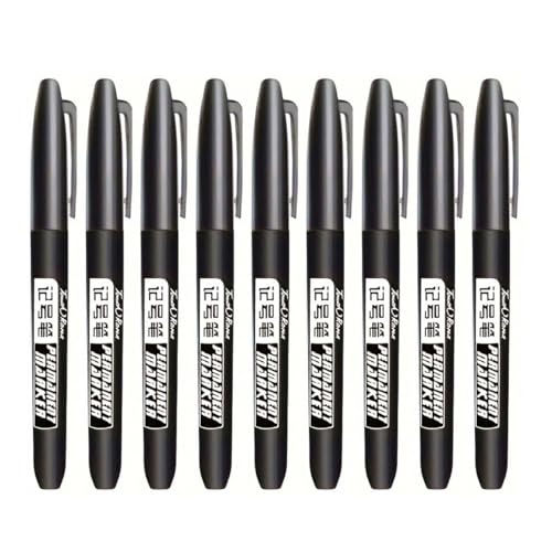 MROOFUL Kreativer Marker, feine Spitze, 1,5 mm, rohe Spitze, schwarz, blau, rot, Marker, Stifte, Büro, Schreibwaren, Heimtextilien, 9 Stück von MROOFUL