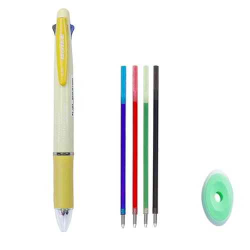 MROOFUL Löschbare Stifte, 4-in-1, mehrfarbiger Kugelschreiber, 4 Farben, einziehbarer Kugelschreiber, 0,5 mm, mehrfarbige Tintenstifte für Büro, Schulbedarf, Studenten, Kinder, Geschenk (Macaron-Gelb) MROOFUL Löschbare Stifte, 4-in-1, mehrfarbiger Kugelschreiber, 4 Farben, einziehbarer Kugelschreiber, 0,5 mm, mehrfarbige Tintenstifte für Büro, Schulbedarf, Studenten, Kinder, Geschenk (Macaron-Gelb) von MROOFUL