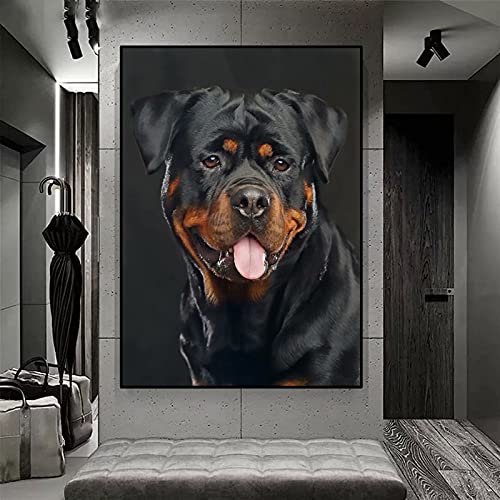 MROUBAO Diamond Painting Set, Tierhund Rottweiler /5D Diamant Painting Set Full Stickerei Groß Bilder/DIY Diamonds Malerei, 40x50cmRahmenlos von MROUBAO