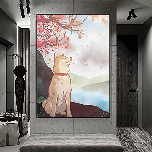 MROUBAO Tierhund Shiba Inu/Diamond Painting Set, 5D Diamant Painting Set Full Stickerei Groß Bilder/DIY Diamonds Malerei, Rahmenlos von MROUBAO