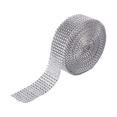 MRSTORY 3 Farben 8 Reihen 10 Yard Heiße Trimmable Mesh Ribbon Sparkling Warp (Silber) von MRSTORY