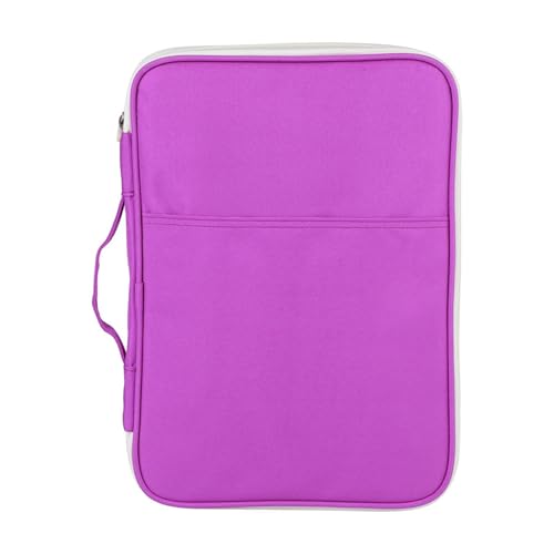 MRSTORY A4 Dokumentbeuteldatei Ordner Portfolio Organizer Sturdy Langlebige Reißverschluss Multi -Taschen -Stoffkoffer für Geschäftsreise -Büroschule Arbeit (Lila) von MRSTORY