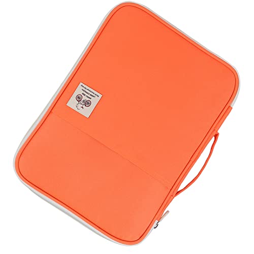 MRSTORY A4 Dokumentbeuteldatei Ordner Portfolio Organizer Sturdy Langlebige Reißverschluss Multi -Taschen -Stoffkoffer für Geschäftsreise -Büroschule Arbeit (Orange und gelb) von MRSTORY
